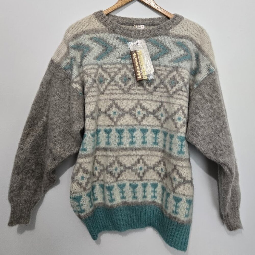 NWT Alafoss Iceland Icewool Nordic Wool Sweater Sz L 44-46 Vintage Ski Oversized